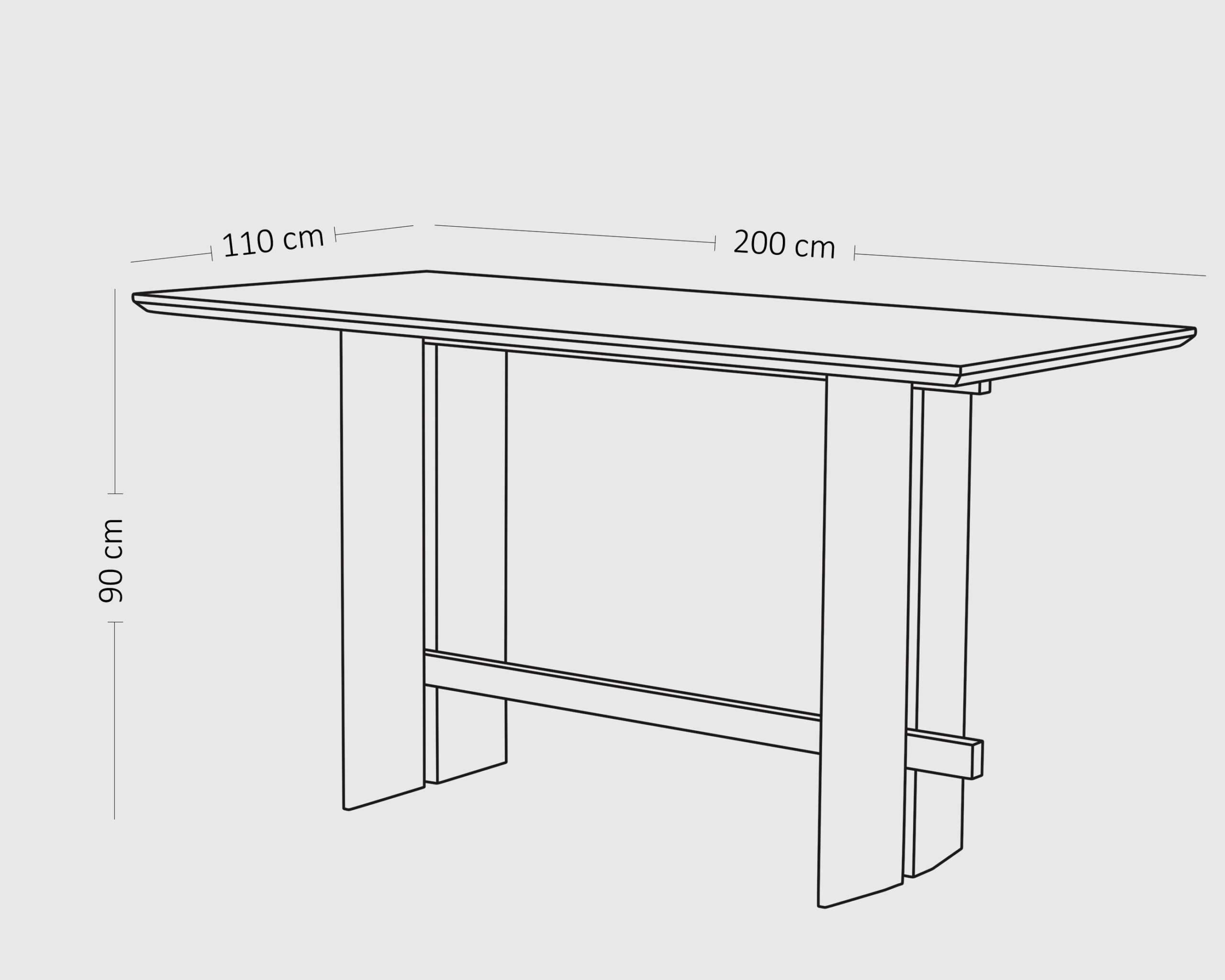 drawings of alto bar table dimensions.